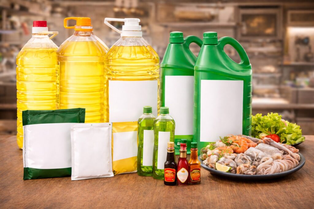 Sản Xuất và Phân Phối Sản Phẩm Cho Nhà Hàng Khách Sạn: Dầu Ăn, Nước Rửa Chén, Hải Sản, Gia Vị